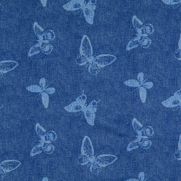 Frenchterry Schmetterlinge blau - Hemmers Stoff Ambiente