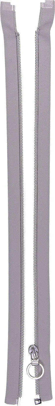 Reißverschluss Spiralreißverschluss teilbar silber 60 cm - Veno Stoff Ambiente
