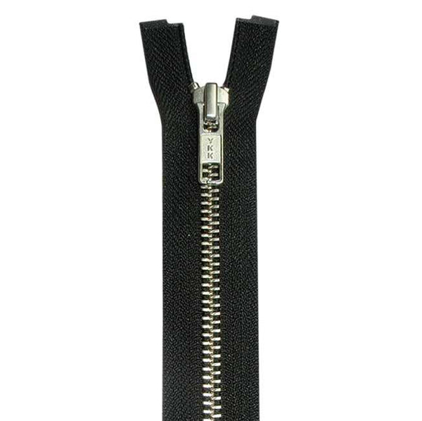 Reißverschluss YKK teilbar Jacken Farbe 580 schwarz-silber Länge 55 cm - YKK Stoff Ambiente