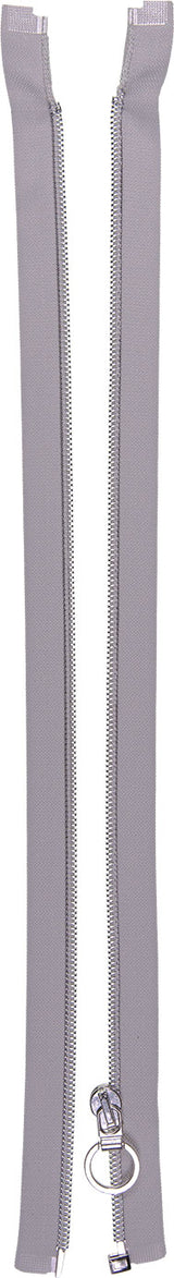 Reißverschluss Spiralreißverschluss teilbar silber 50 cm - Veno Stoff Ambiente