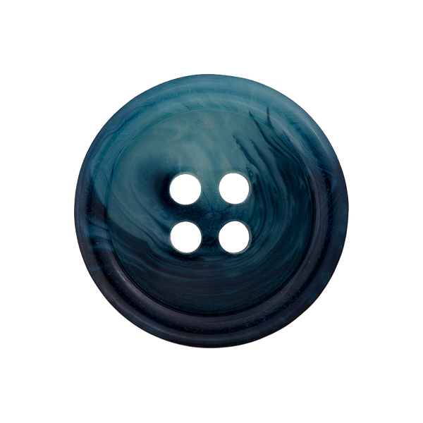 Knopf Polyesterknopf 22 mm 4-Loch blau - Union Knopf by Prym Stoff Ambiente