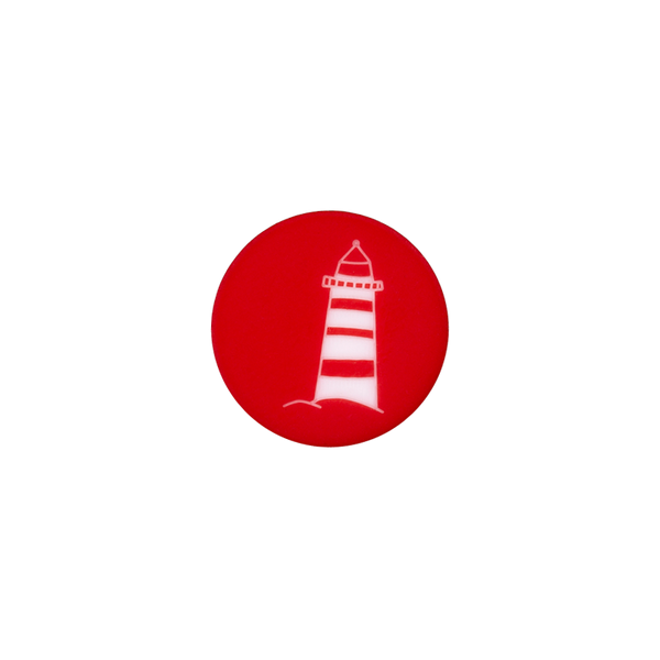 Knopf Polyesterknopf 15 mm Leuchtturm rot - Union Knopf by Prym Stoff Ambiente