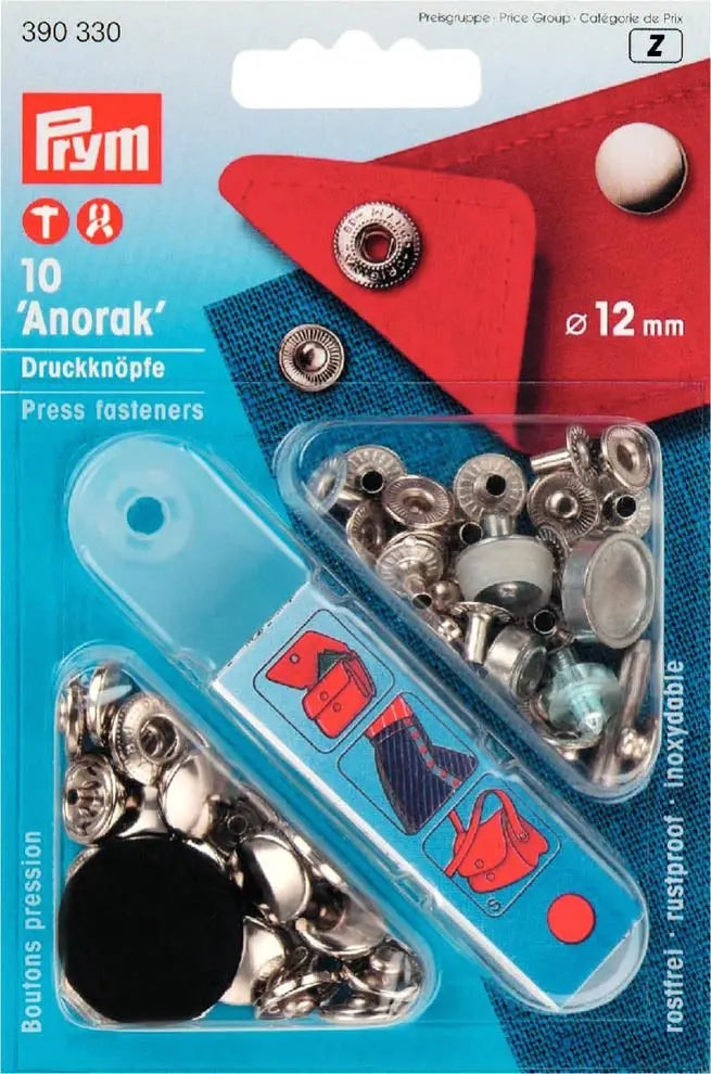 Druckknöpfe Anorak 12 mm silber 390330 - Prym Stoff Ambiente