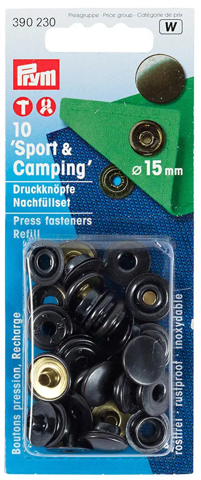Druckknöpfe Nachfüller Sport und Camping 15 mm brüniert 390230 - Prym Stoff Ambiente