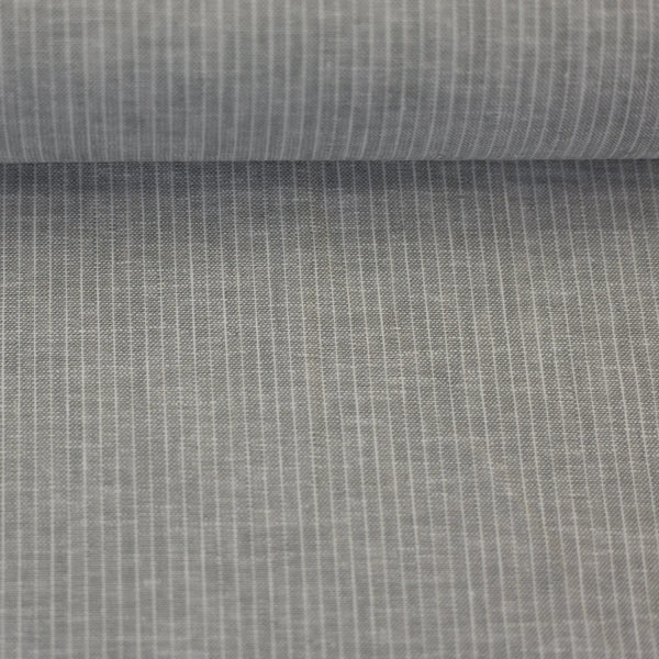 Leinenstoff mit Baumwolle Paul Streifen grau Hemmers