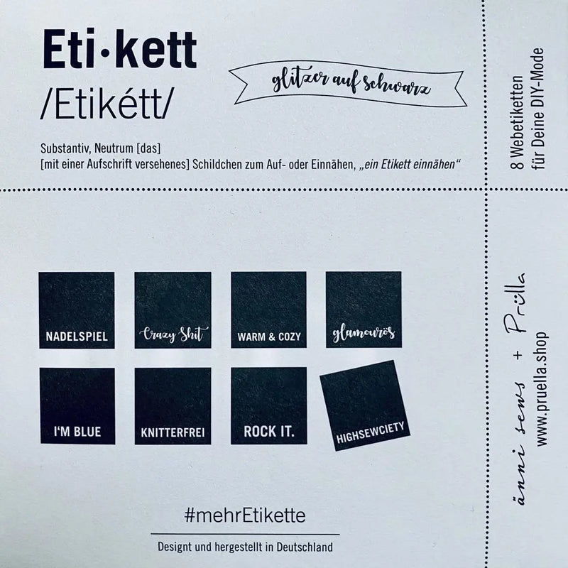 Mehretikette Label von Prülla & Änni Sews Edition Nr. 5 silber - Prülla Stoff Ambiente