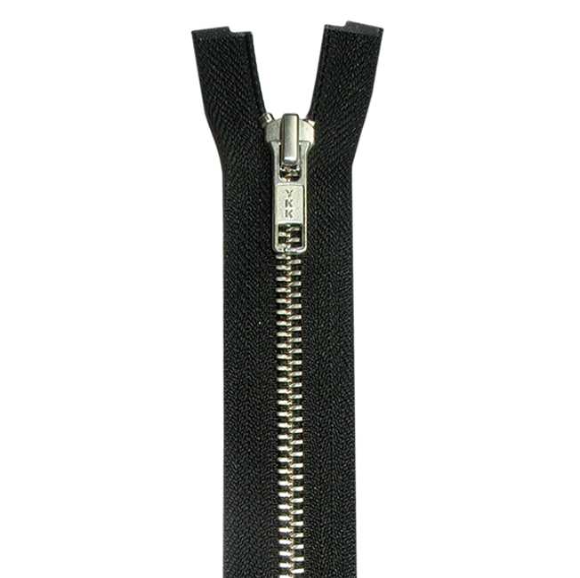 Reißverschluss YKK teilbar Jacken Farbe 580 schwarz-silber Länge 65 cm - YKK Stoff Ambiente