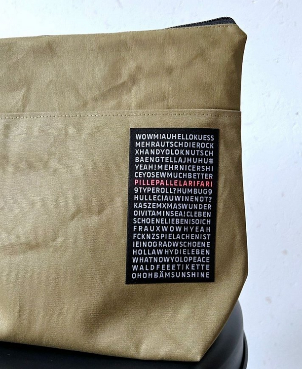 3 x Mehretikette Label Buchstabensalat zum Aufbügeln und Aufnähen