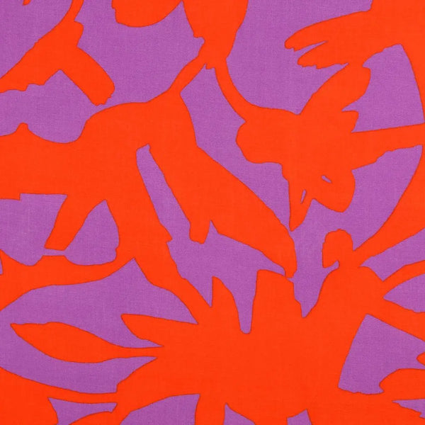 Viskose Webware Kollektionsstoff Sommer 2024 abstrakt lila orange Hemmers