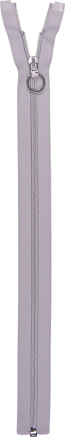 Reißverschluss Spiralreißverschluss teilbar silber 50 cm - Veno Stoff Ambiente