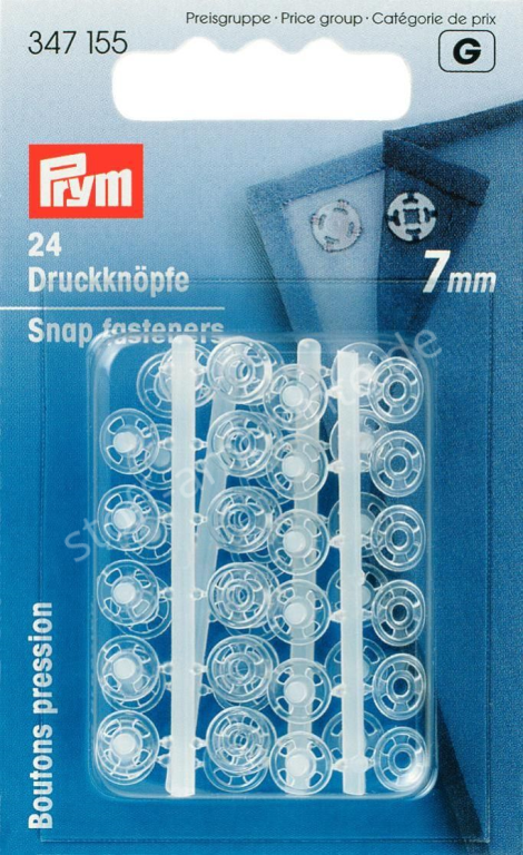Druckknöpfe 7 mm 347155 transparent - Prym Stoff Ambiente