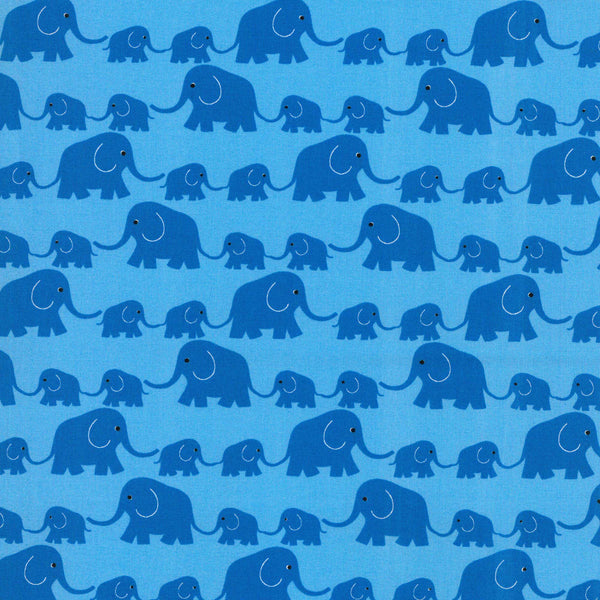 Baumwollstoff Druckstoff Junge Linie Elefanten blau kbA - Westfalenstoffe Stoff Ambiente