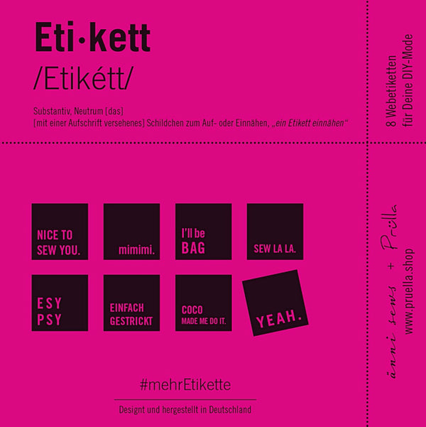 Mehretikette Label von Prülla & Änni Sews Edition Nr. 2 pink - Prülla Stoff Ambiente