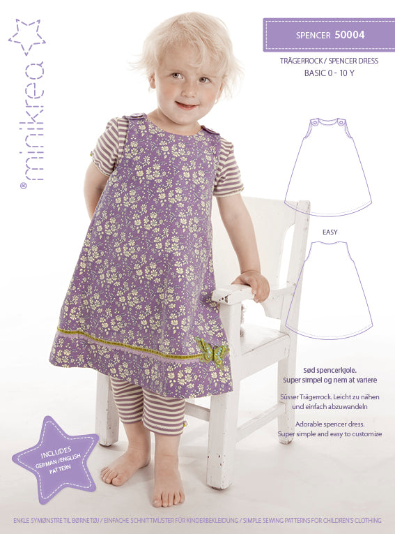 Schnittmuster Papierschnittmuster Spencer Dress 20004 Kinder 0-10 Jahre - Minikrea Stoff Ambiente