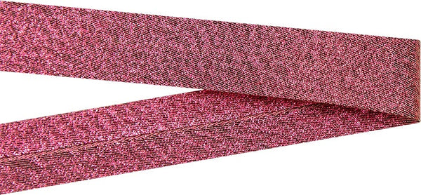 Schrägband Baumwolle Glitzer 20 mm pink - Veno Stoff Ambiente