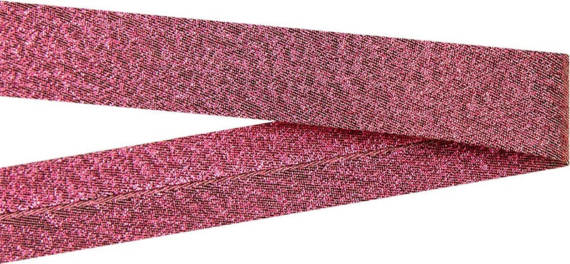 Schrägband Baumwolle Glitzer 20 mm pink - Veno Stoff Ambiente