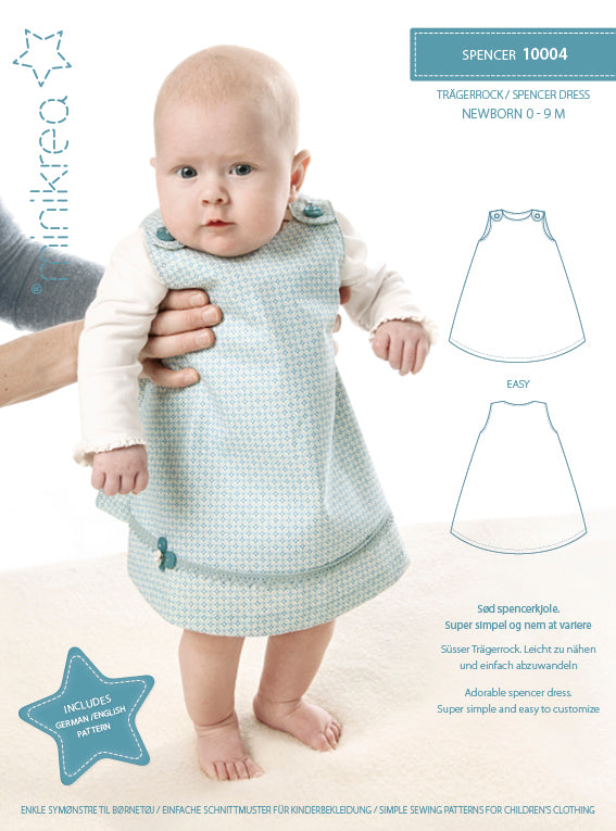 Schnittmuster Papierschnittmuster Spencer Dress 10004 New Born 0-9 Monate - Minikrea Stoff Ambiente