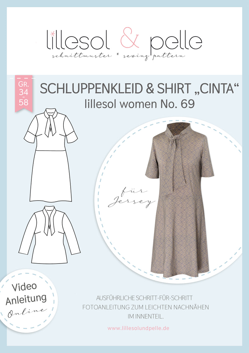 Schnittmuster Papierschnittmuster Schluppenkleid & Shirt Cinta No. 69 Damen 34-50 - Lillesol & Pelle Stoff Ambiente
