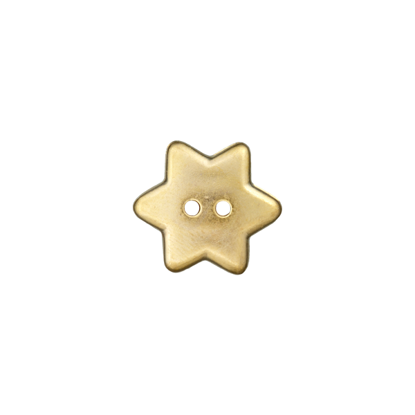 Knopf Polyesterknopf 15 mm 2-Loch Stern gold - Union Knopf by Prym Stoff Ambiente
