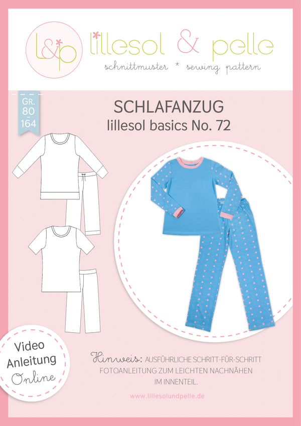 Schnittmuster Papierschnittmuster Basics Schlafanzug No. 72 Kinder 80-164 - Lillesol & Pelle Stoff Ambiente