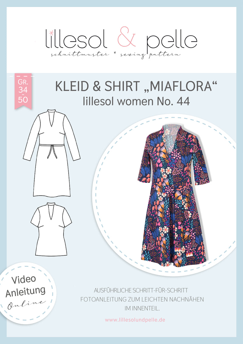 Schnittmuster Papierschnittmuster Kleid & Shirt Miaflora No. 44 Damen 34-50 - Lillesol & Pelle Stoff Ambiente